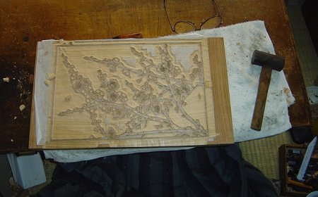 The art of wood carving Ukiyo-e