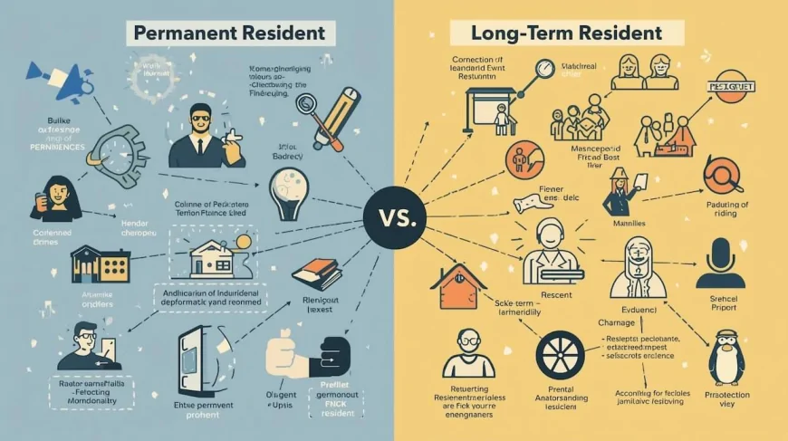 What is the difference between a permanent resident and a long-term resident?